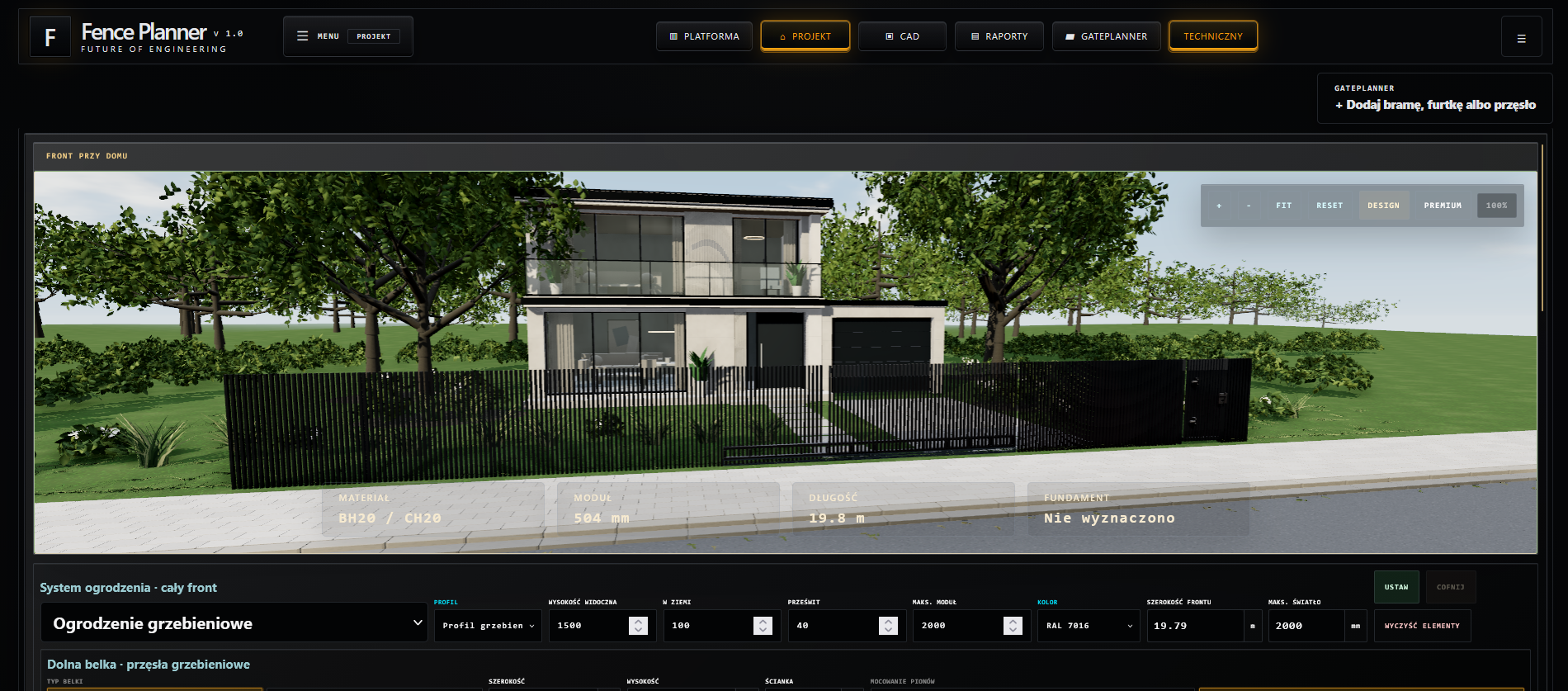 FencePlanner — wizualizacja ogrodzenia przy domu
